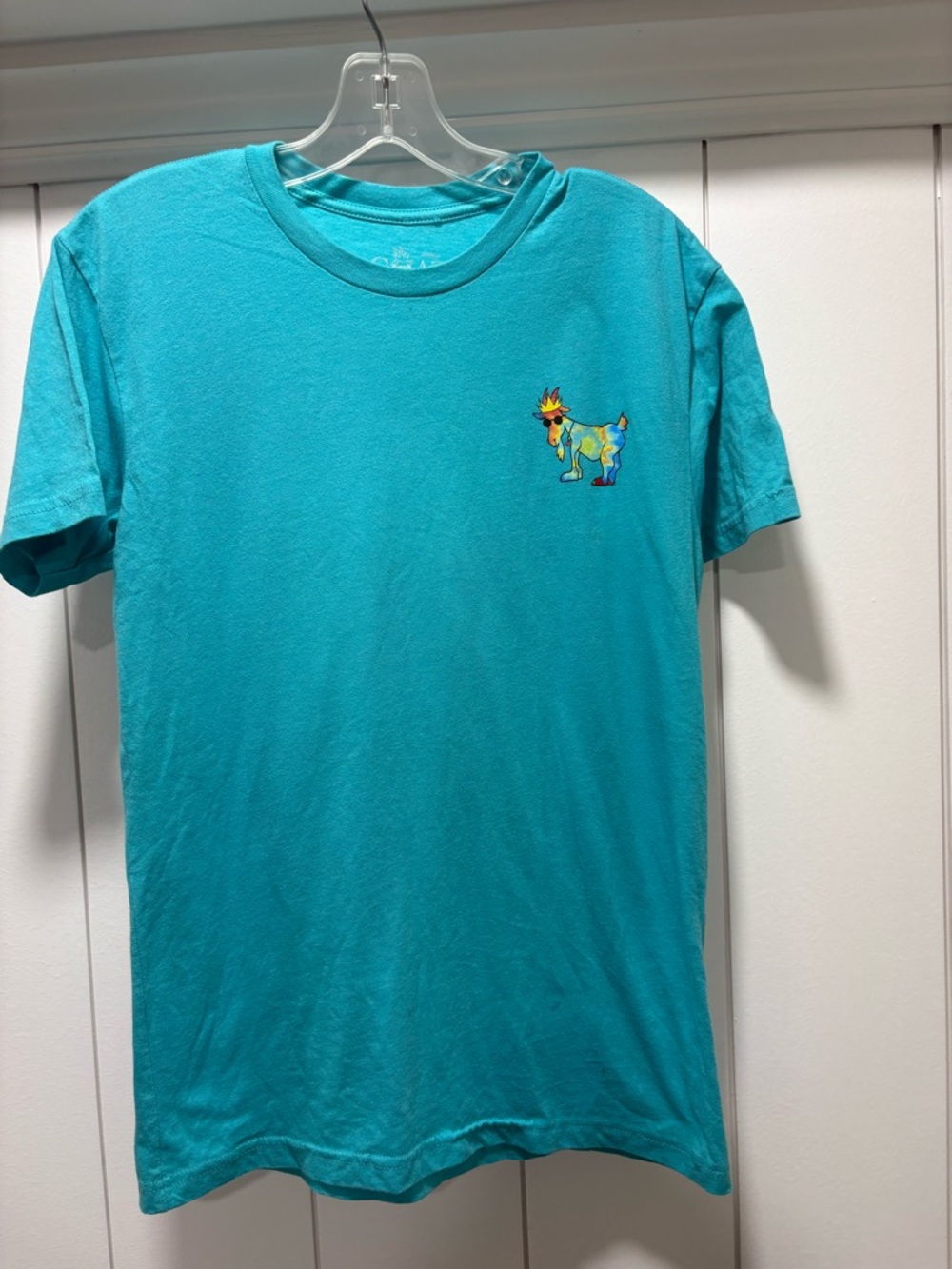 GOAT USA T Shirt Blue Tied Dyed Tshirt Size Small